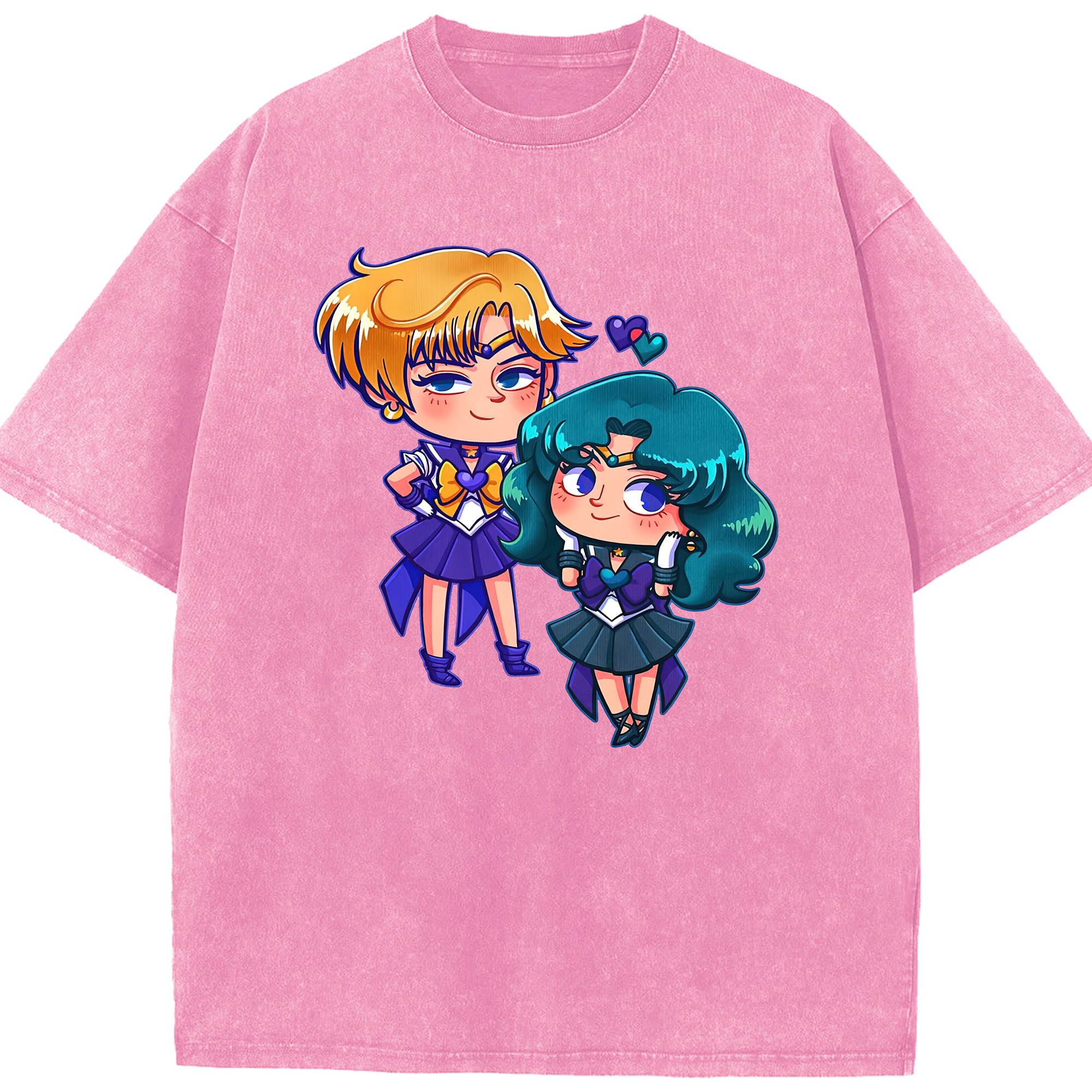 （画像用） 美少女戦士セーラームーン 天王はるか Sailor Moon Tenoh Haruka 綿100% ヴィンテージ風 半袖Tシャツ（フロントプリント）